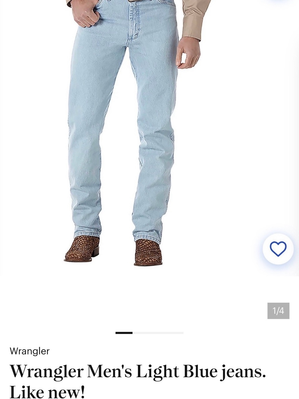 Wrangler Men's Light Wash Straight Jeans
